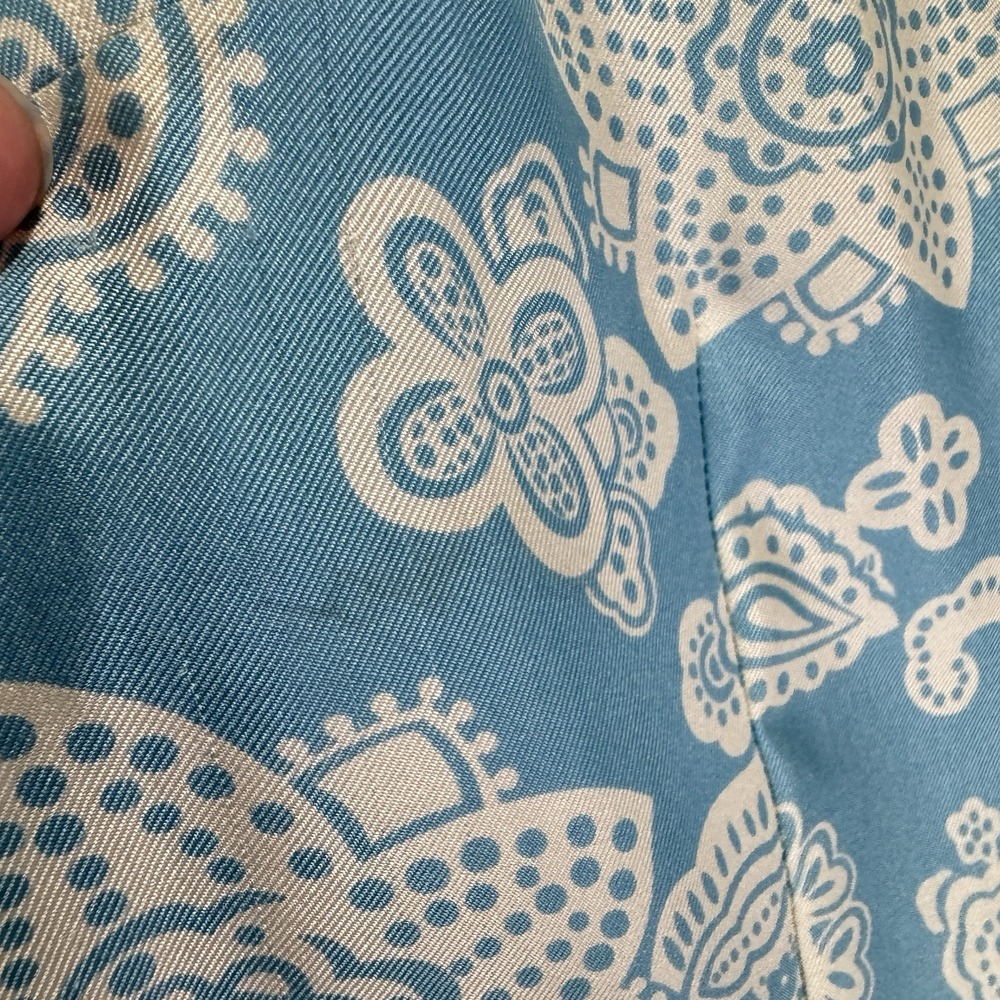 Vtg Ann Taylor Dress Womens 4 Blue Floral Silk Preppy Classic Feminine Church - Picture 15 of 16